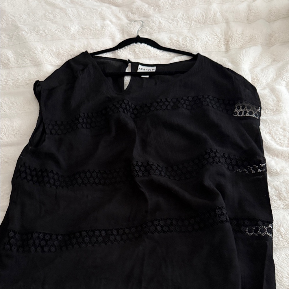 Ava & Viv Sheer Black Blouse